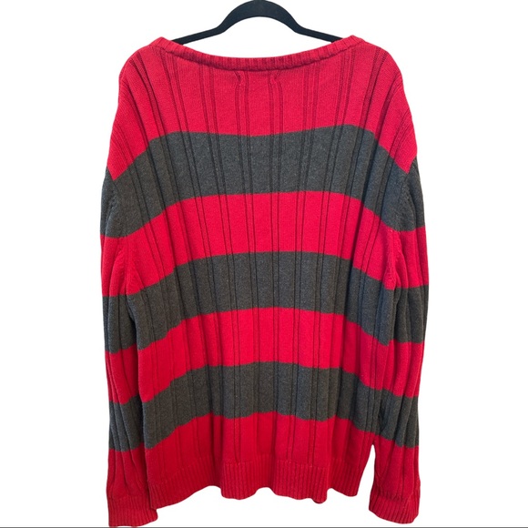 Vintage Nautica sweater XXL Red and Grey oversized 100% cotton - Picture 2 of 5